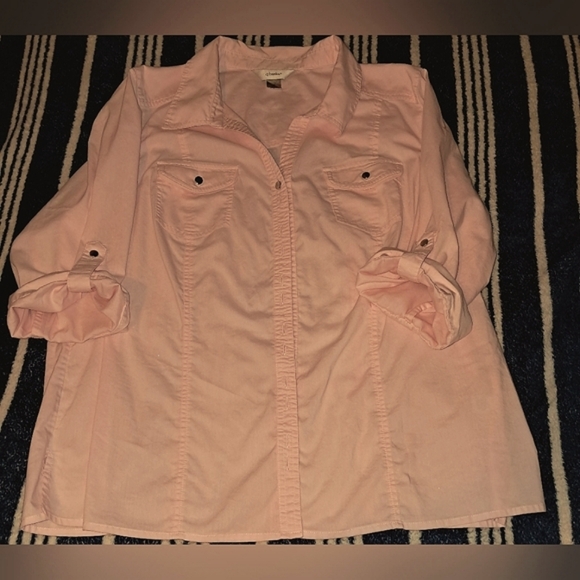 FREE wth PURCHASE cj banks ButtonDown Blouse/Top Sz 1X - Picture 1 of 14